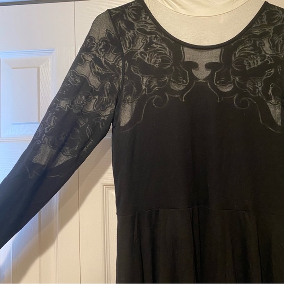 NWOT French Connection Stretch Black Long Sleeve Skater Dress Size 10 - Picture 2 of 16